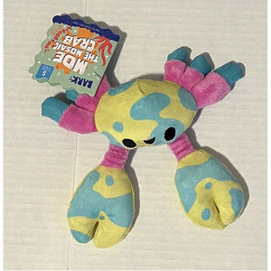 NEW Bark Box Moe The Mosaic Crab Yellow Blue Pink Dog Toy Small 0-20 lbs